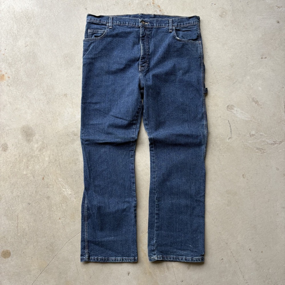 Dickies Carpenter Jeans Size 38x30 Blue Denim Work Pants Relaxed Fit Hammer Loop